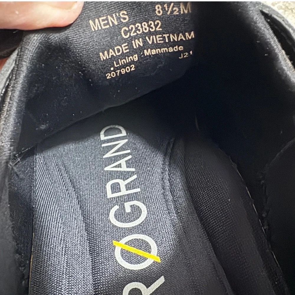 Cole Haan Zerogrand‎ Wingtip Oxford Men's 8.5 Black Excellent Leather C23832